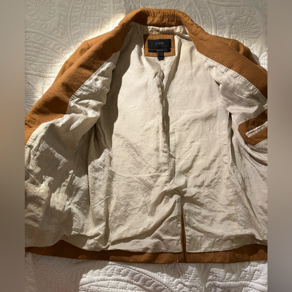 J Crew 100% Wool Blazer Schoolboy Warm Camel Tan design buttons Women’s Size 2 - Picture 9 of 12